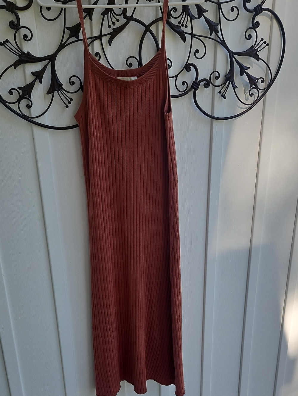 By Together Ribbed Maxi Dress in Rust
